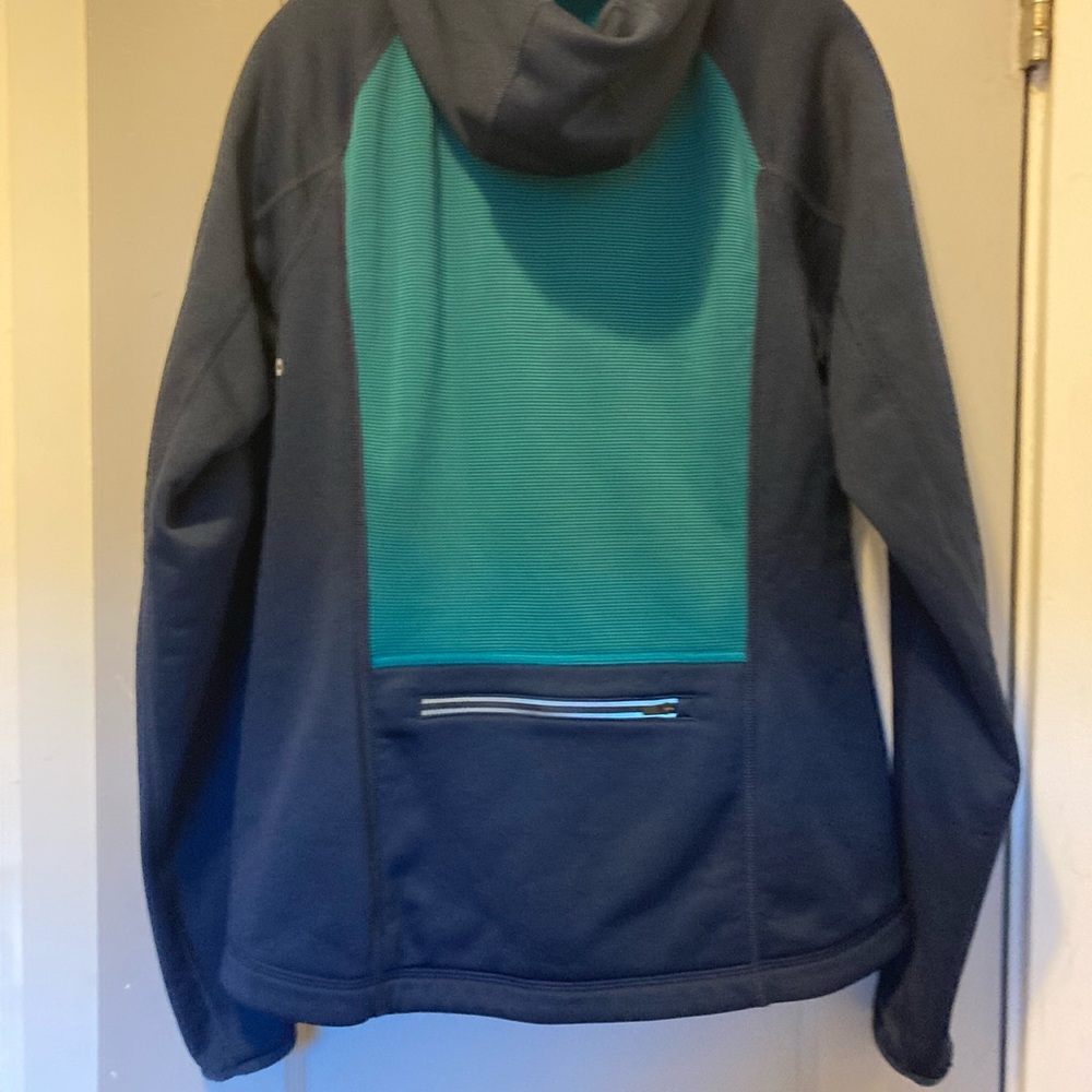 L.L. Bean Teal & Navy Hooded Jacket EUC - Picture 2 of 6